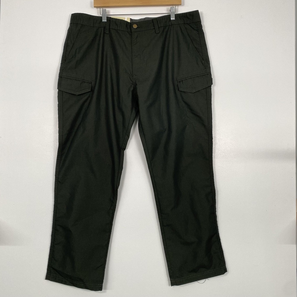 Lake‎ & Trail Cargo Pants Mens 43x30 Green Elastic Waist Tear Resistant Workwear